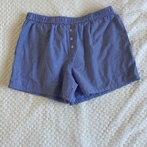 TALULAH Blue and White Striped Women's Boxer Shorts